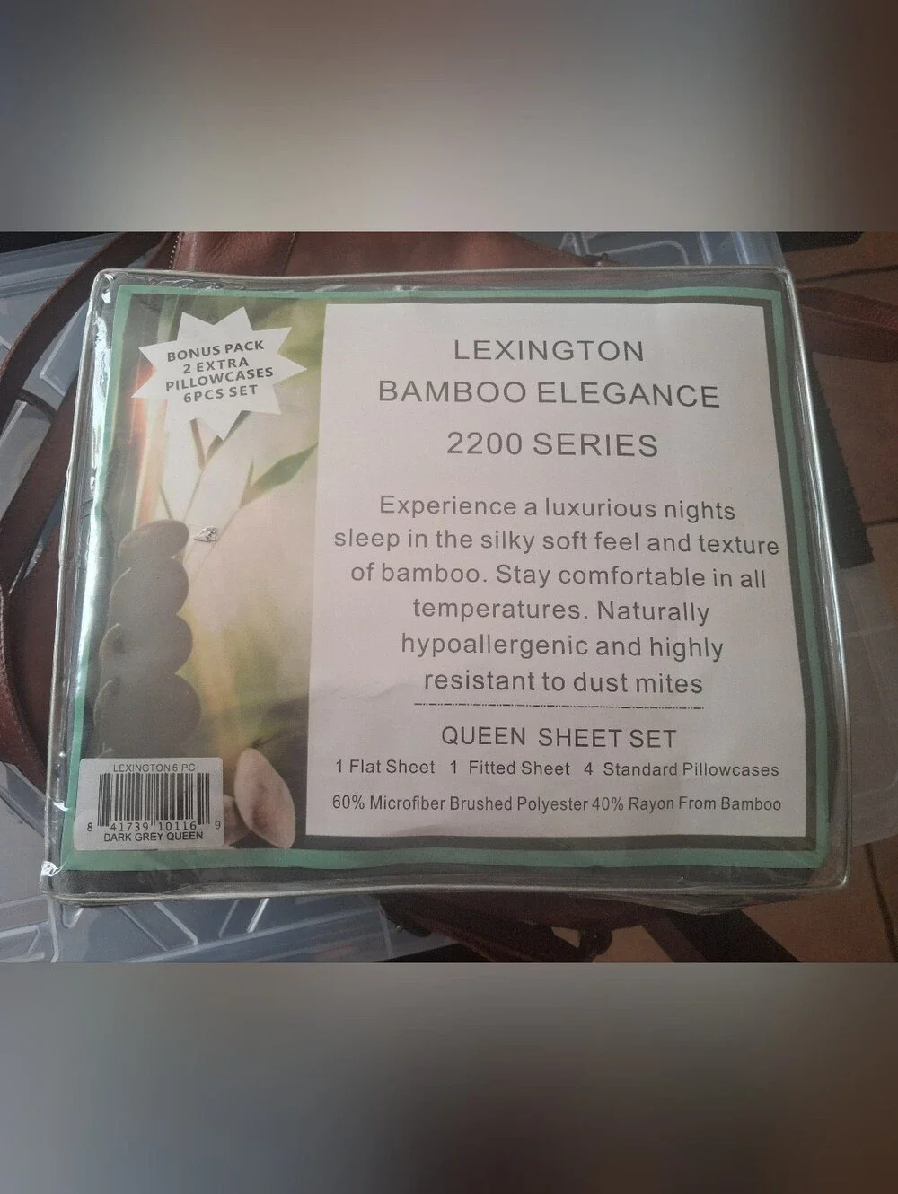 Lexington Dark Grey Bamboo Queen Sheet Set